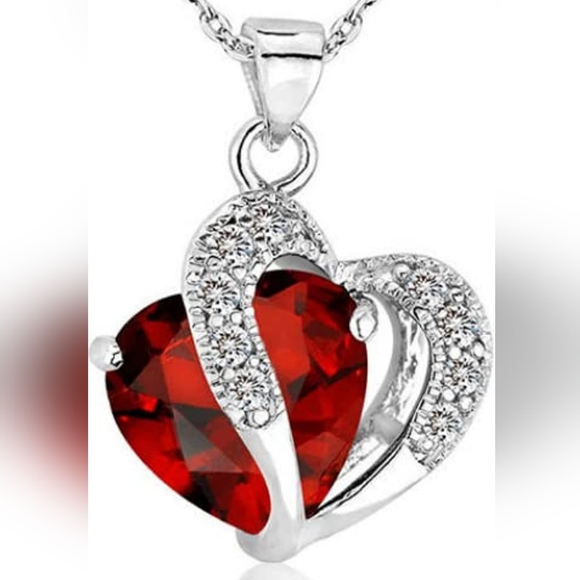 Romantic Red Heart Pendant Necklace - Picture 1 of 8